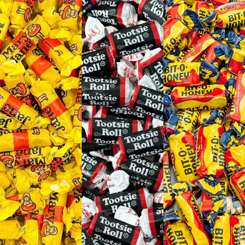 Tootsie Roll Midgees, Bit-O-Honey & Mary Jane Candy Mix 1.5 lb | Individually Wrapped Candy